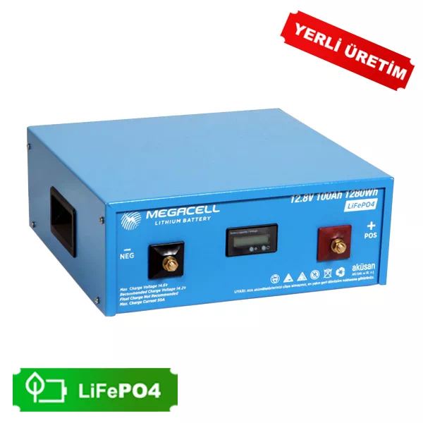 Megacell Lityum Demir Fosfat Akü 12.8 V 100 Ah LiFePO4