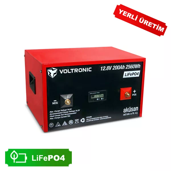 Voltronic Lityum Demir Fosfat Akü 12.8 V 200 Ah LiFePO4