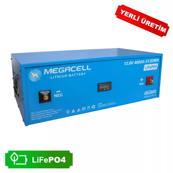 Megacell Lityum Demir Fosfat Akü 12.8 V 400 Ah LiFePO4