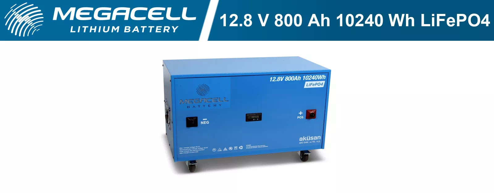 Megacell Lityum Demir Fosfat Akü 12.8 V 800 Ah LiFePO4